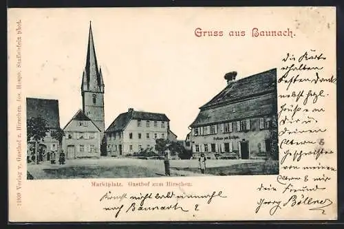 AK Baunach, Marktplatz mit Gasthof zum Hirschen