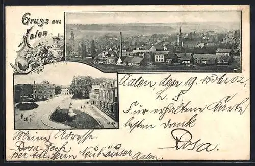 AK Aalen, Teilansicht, Denkmal