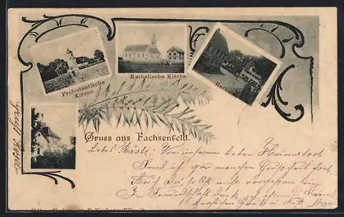 AK Fachsenfeld, Katholische Kirche, Rathaus, Protestantische Kirche
