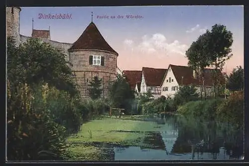 AK Dinkelsbühl, Partie an der Wörnitz