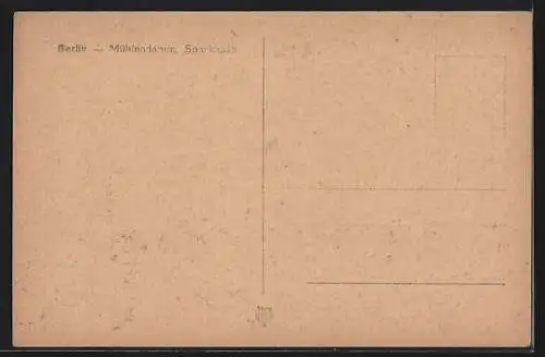 AK Berlin, Mühlendamm mit Strassenbahnen und Sparkasse