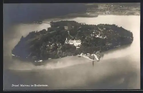 AK Insel Mainau, Luftaufnahme der Insel