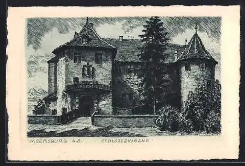 Künstler-AK Meersburg a. B., Schlosseingang