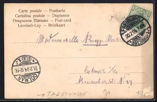 AK Freiburg i. Br., Passanten in der Thalstrasse