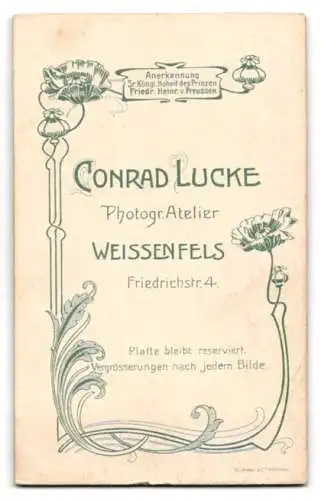 Fotografie Conrad Lucke, Weissenfels, Friedrichstr. 4, Junge Dame in karierter Bluse und Rock