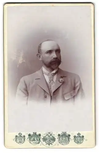 Fotografie J. F. Langhans & Co., Budweis, Parkstr. 40, Eleganter Herr mit Vollbart