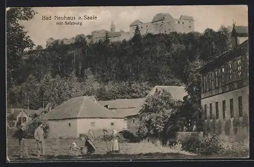 AK Bad Neuhaus, Ortsansicht mit Salzburg