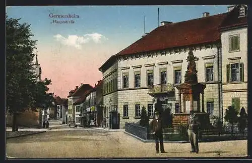 AK Germersheim, Denkmal in der Hauptstrasse