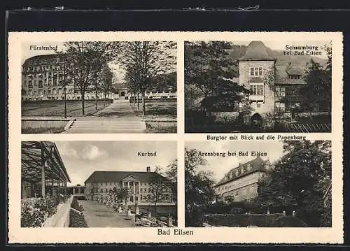 AK Bad Eilsen, Fürstenhof, Kurbad, Arensburg und Papenburg