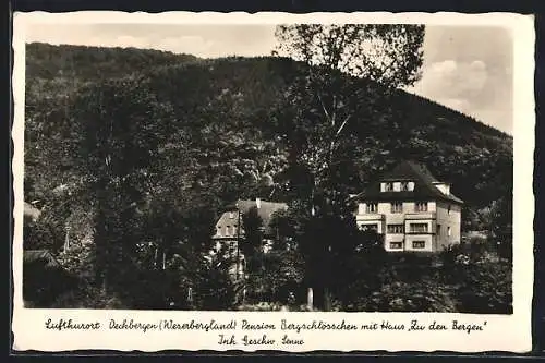 AK Deckbergen /Weserbergland, Pension Bergschlösschen mit Haus Zu den Bergen