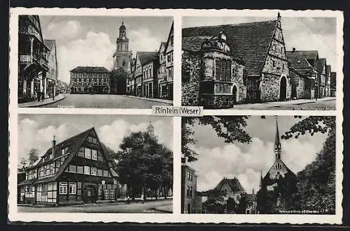 AK Rinteln /Weser, Das Münchhausen-Archiv, Museum, Marktplatz