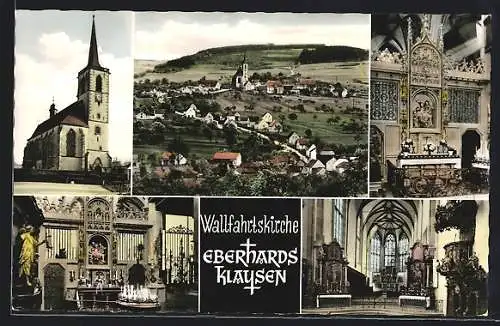 AK Eberhardsklausen, Wallfahrtskirche mit Innenansicht