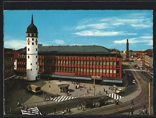 AK Darmstadt, Ortspartie mit Weisser Turm