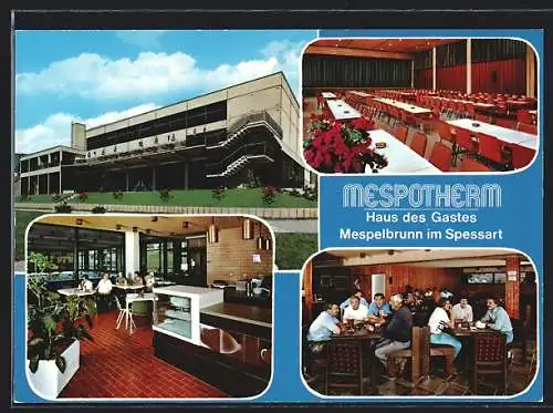 AK Mespelbrunn im Spessart, Haus des Gastes, Schwimmbad, Cafe