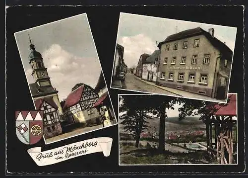 AK Mönchberg im Spessart, Gasthaus und Pension Zum Ochsen, Bes. Pius Helmstetter