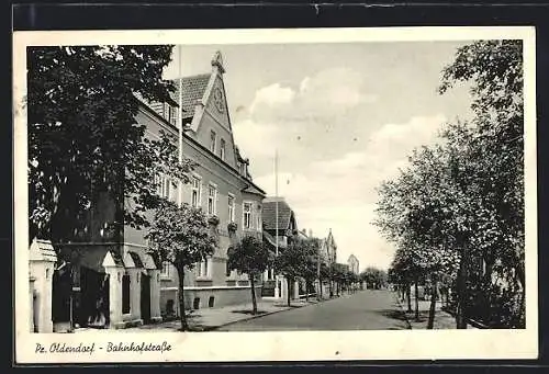 AK Pr. Oldendorf, Partie in der Bahnhofstrasse