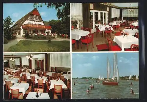 AK Lembruch /Dümmersee, Hotel Strandlust, Segelboot