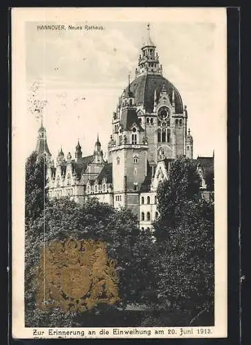 AK Hannover, Neues Rathaus, Einweihung am 20.06.1913