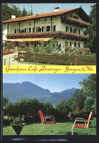 AK Bergen /Obb., Gasthaus & Cafe Linsinger