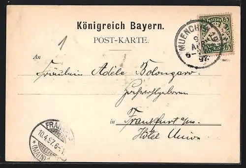 AK München, Ansicht vom Obelisk