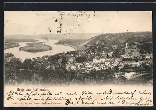 AK Vallendar, Ortsansicht mit Blick auf den Rhein