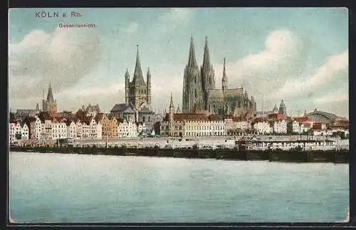 AK Köln a. Rh., Gesamtansicht mit Dom