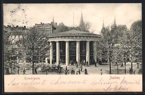 AK Aachen, Aachener Hotel mit Elisenbrunnen