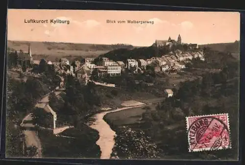 AK Kyllburg, Blick vom Malbergerweg auf den Ort