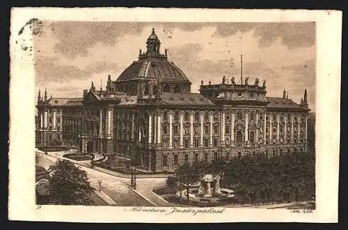 Künstler-AK München, Justizpalast