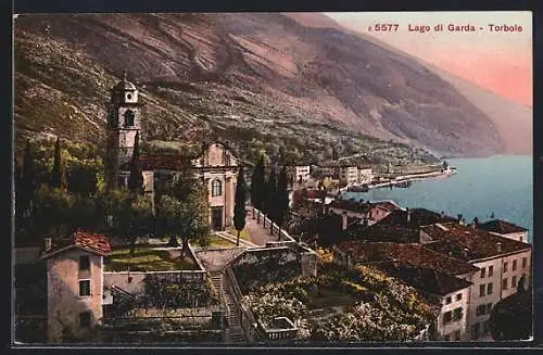 AK Torbole /Lago di Garda, Panorama mit Kirche