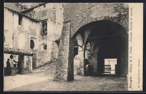 AK Perugia, Chiesa di S. Pietro, Piccolo Cortile XI secolo