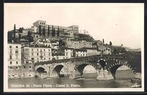 AK Verona, Ponte Pietra, Castel S. Pietro