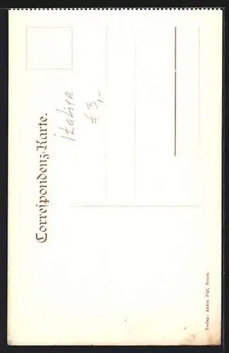 AK Cortina, Ortspartie im Winter, mit Skiläufern