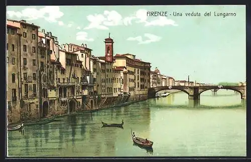 Künstler-AK Firenze, Una veduta del Lungarno