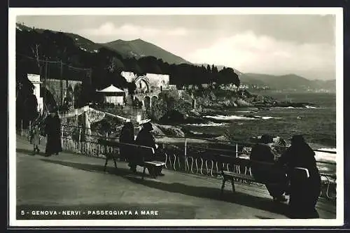 AK Genova, Nervi, Passeggiata a Mare