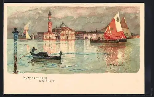 Künstler-AK Manuel Wielandt: Venezia, Blick auf S. Giorgio