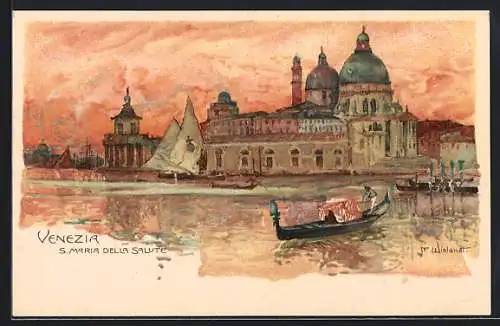 Künstler-AK Manuel Wielandt: Venezia, S. Maria della Salute bei Abendstimmung