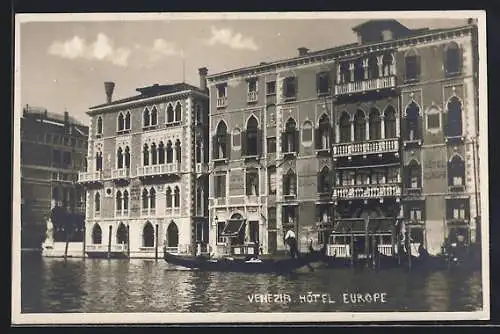 AK Venezia, Hotel Europe, vom Wasser gesehen