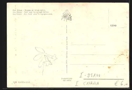 AK Catania, Via Etnea, Poste e Telegrafi