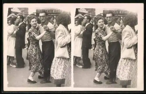 Stereo-Fotografie Tanzpaar während einer Tanzveranstaltung