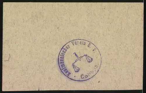 Notgeld Cottbus 1921, 75 Pf., Gutschein des Kaufmännischen Vereins E.V. mit Vereinsstempel und Gültigkeit bis April