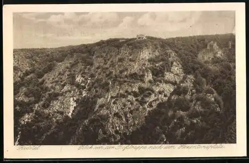 Notgeld Thale am Harz 1921, 50 Pfennig, Blick vom Hexentanzplatz auf den Bodetal