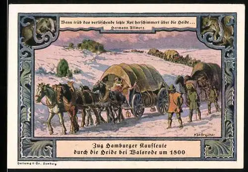 Notgeld Walsrode, 1922, 1 Mark, Zug Hamburger Kaufleute durch die Heide und Erholungsheim Walsrode