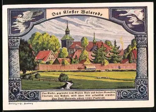 Notgeld Walsrode, 1922, 1 Mark, Kloster- und Erholungsheimansichten in farbenfroher Gestaltung