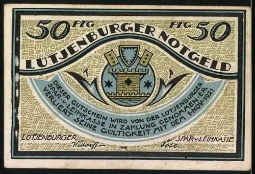 Notgeld Lütjenburg 1921, 50 Pfennig, De Bottermelkskrieg, Die Dänen kommen