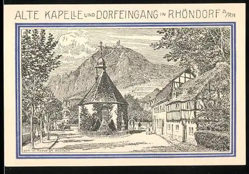 Notgeld Bad Honnef, 1921, 99 Pfennige, Alte Kapelle und Dorfeingang in Rhöndorf, Seriennummer 237131