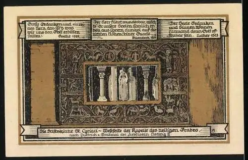 Notgeld Gernrode-Harz, 1921, 75 Pfennig, Abbildungen der Stiftskirche St. Cyriakus und Kapelle des heiligen Grabes
