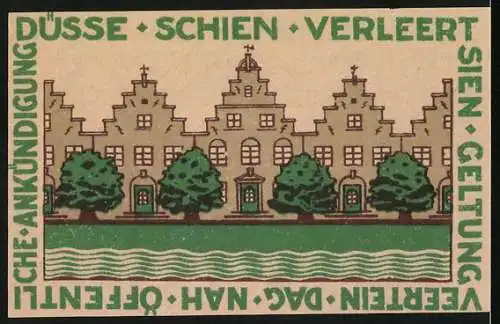 Notgeld Friedrichstadt, 1921, 75 Pfennig, Paludanus-Haus, Jubiläum 300 Jahre Stadtgründung, Architekt Hans Philipp
