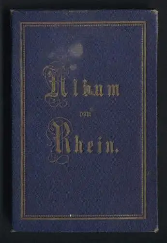 Fotoalbum mit 12 Fotografien, Ansicht Köln, Bonn, Godesberg, Coblenz, Mainz, Lurlei, Rheinstädte, Leporello, 1874