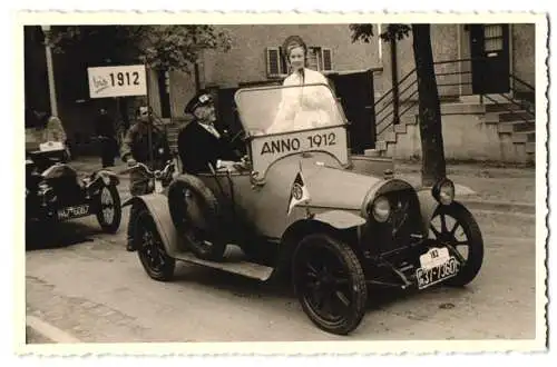 Fotografie Ansicht Rüsselsheim, Opel 5 /12 Puppchen von Firtz Huxel bei der Internationalen Veteranen Rally 1954